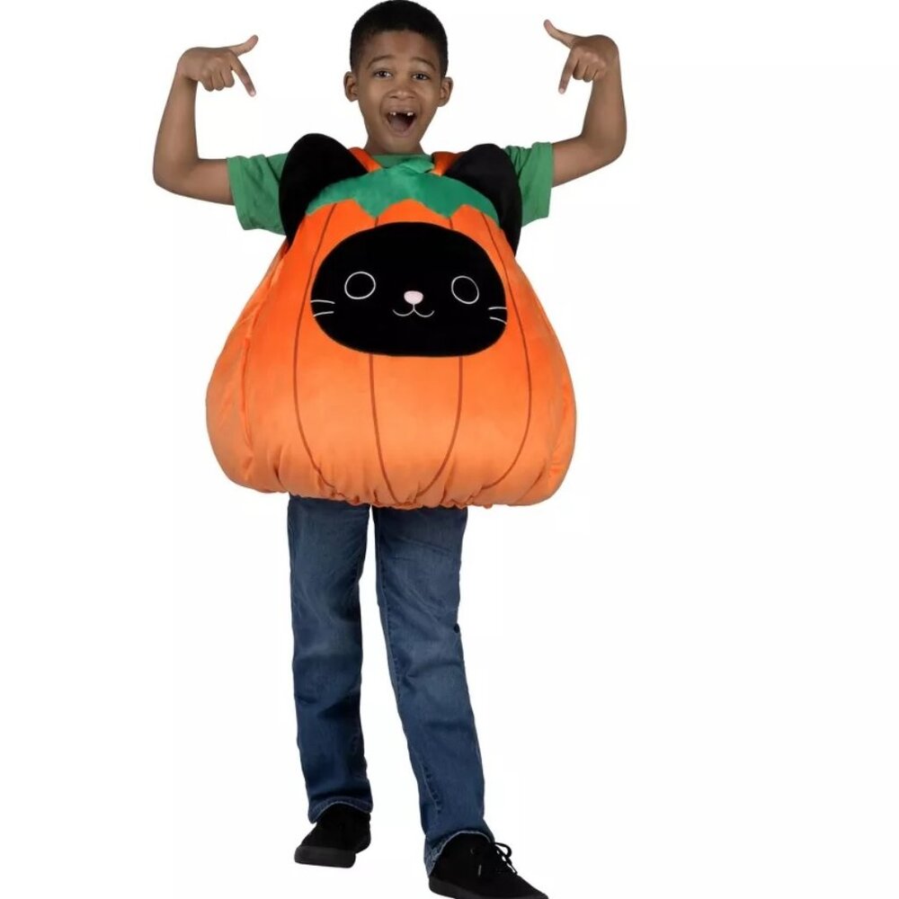 Boys Girls Squishmallows CALIO Cat in Pumpkin Stuffed Halloween Costume OSFM NWT